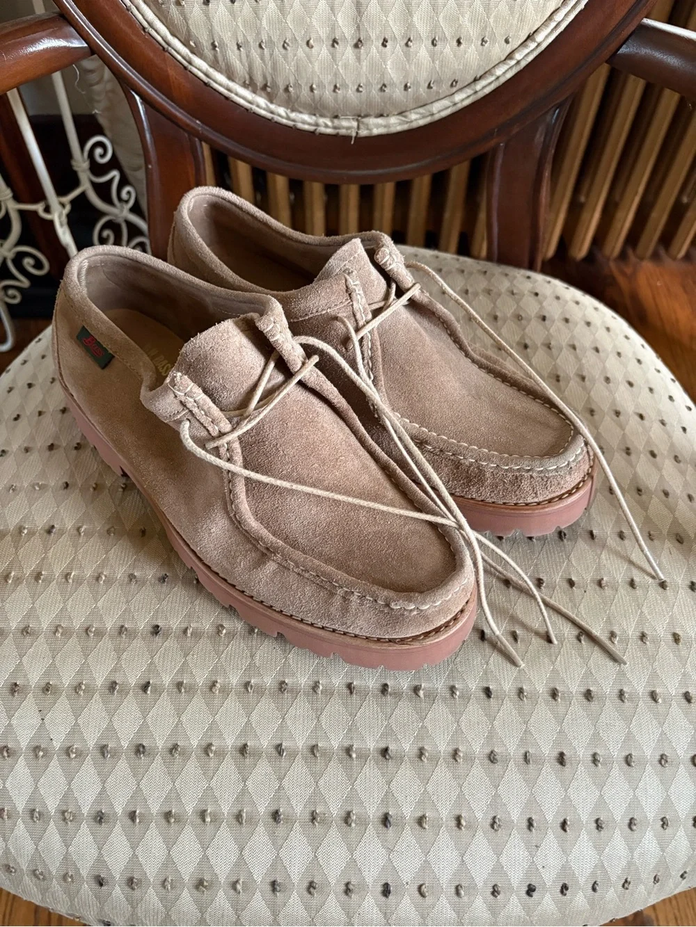 G.H. Bass Wallace Tan Suede Mocs Men’s 9.5EE 9.5 Wide Approx Women’s 11 W EUC